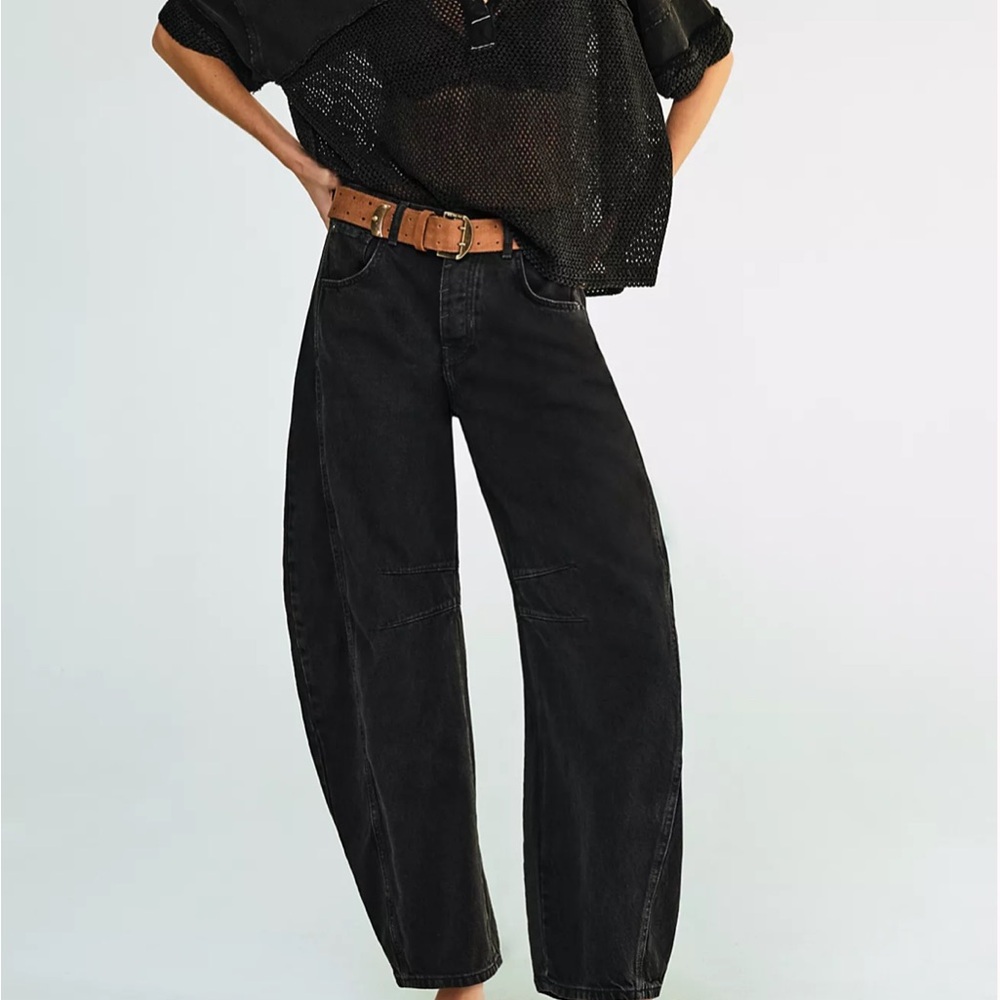 We The Free Women's Black Barrel Jeans - Free People